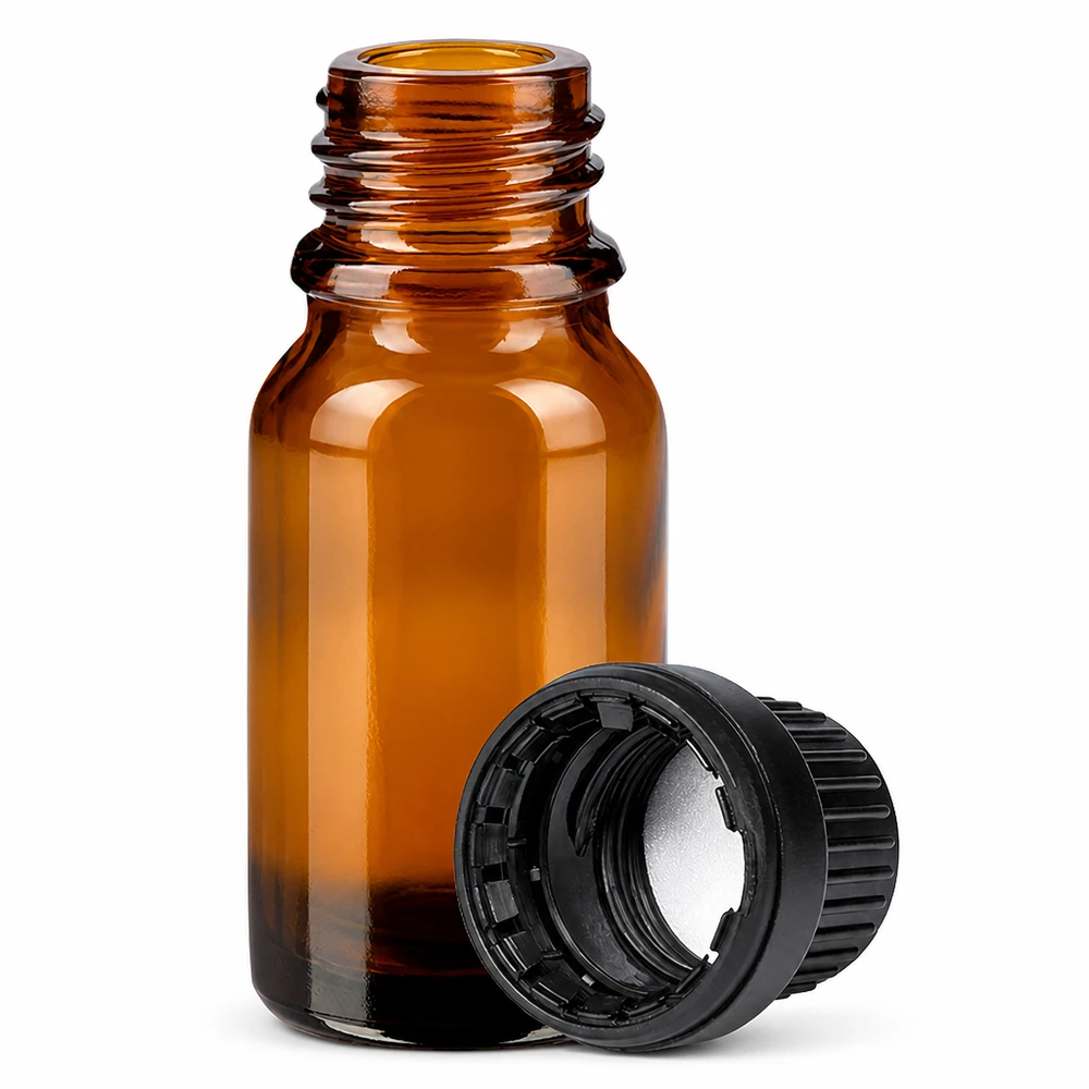 10ml Flasche 11mm Schraubverschluss schwarz OriginalitätsverschlussII BrownLine UT18/10 10ml Braunglasflasche mit mattschwarzem Schraubverschluss ideal für Serienproduktion