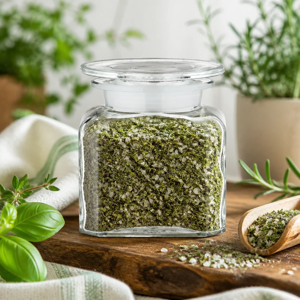 Flacone da farmacia da 100 ml a collo largo con coperchio in vetro a tenuta ermetica, ideale per conservare le erbe aromatiche