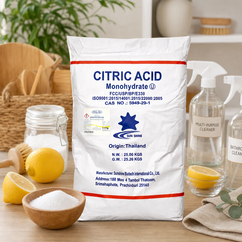 25kg Acido citrico, E330, grado alimentare 25 kg di acido citrico E330 dalla Thailandia da Sunshine Biotech - additivo alimentare di qualità superiore in contenitori sfusi