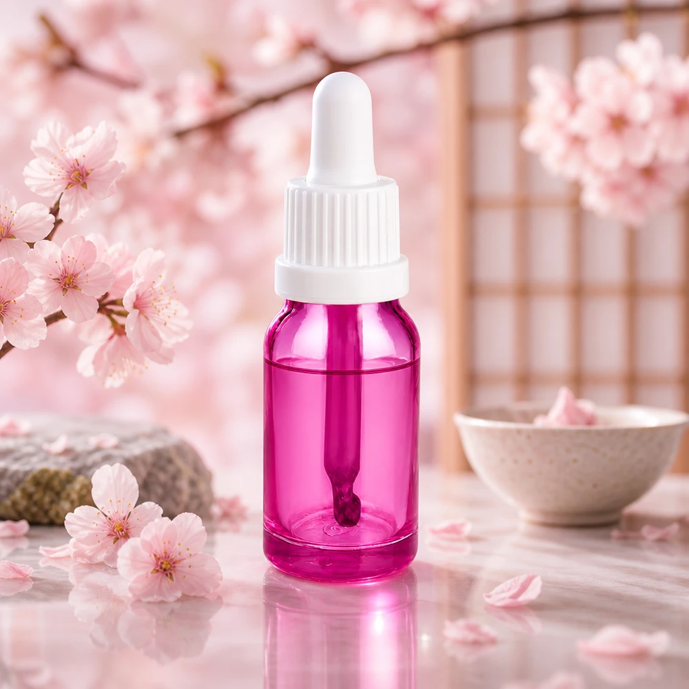 10ml Pipettenflasche weiss Originalität Schraubverschlusserschluss PurpleLine UT18/10 Dekorative 10ml Glasflasche in Purple Line Design mit Pipettenapplikator OV UT18/10