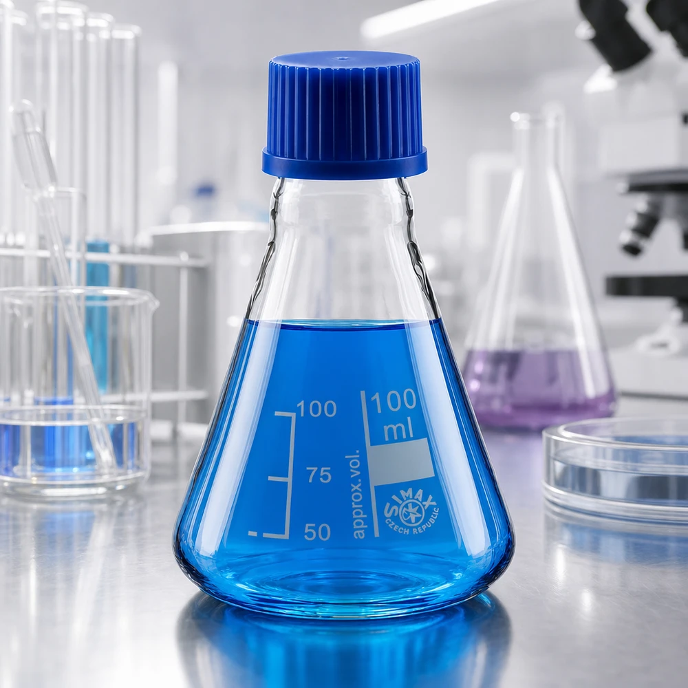 Beuta scientifica da 100 ml con coperchio a tenuta stagna