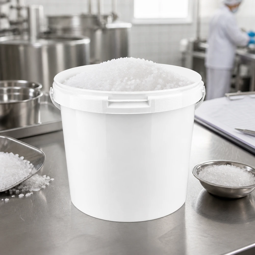 Robuster Mehrzweckeimer 5,6L aus weißem Polypropylen für Lebensmittel und Industrie