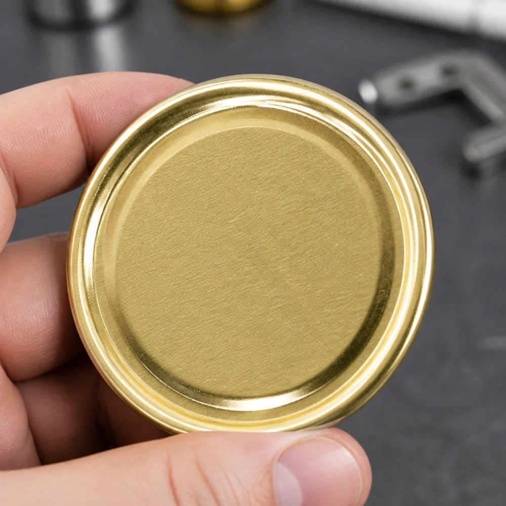 Glänzender Einmachdeckel TO43 gold Nahaufnahme UNiTWIST BioSeal BPA-NI unitemp Qualitätsdeckel