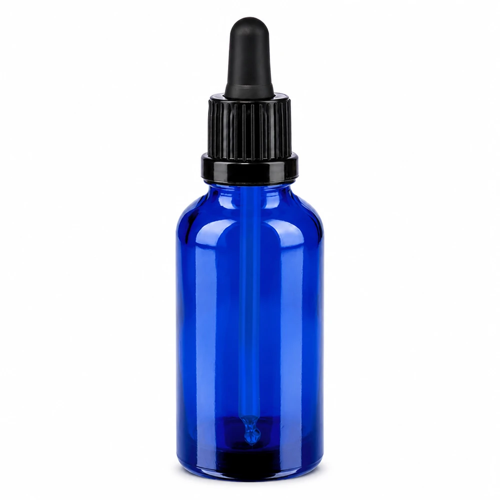 Flacon à pipette 30ml noir OV BlueLine UT18/30 Flacon en verre 30ml avec pipette compte-gouttes bleu noir OV BlueLine UT18/30 pour huiles et sérums