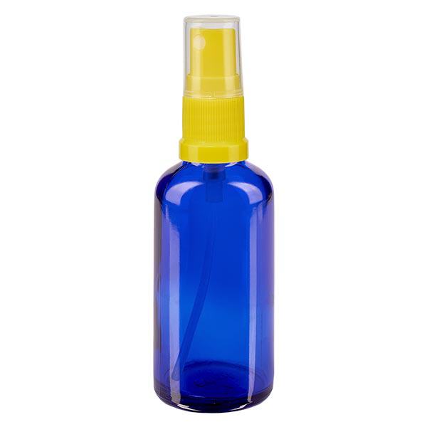 Apothekenflasche blau 50ml Sprayaufsatz gelb