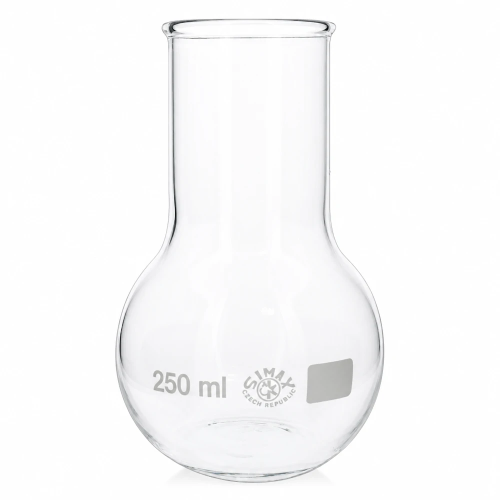 Pallone da laboratorio 250ml trasparente ideale per distillazione e sintesi