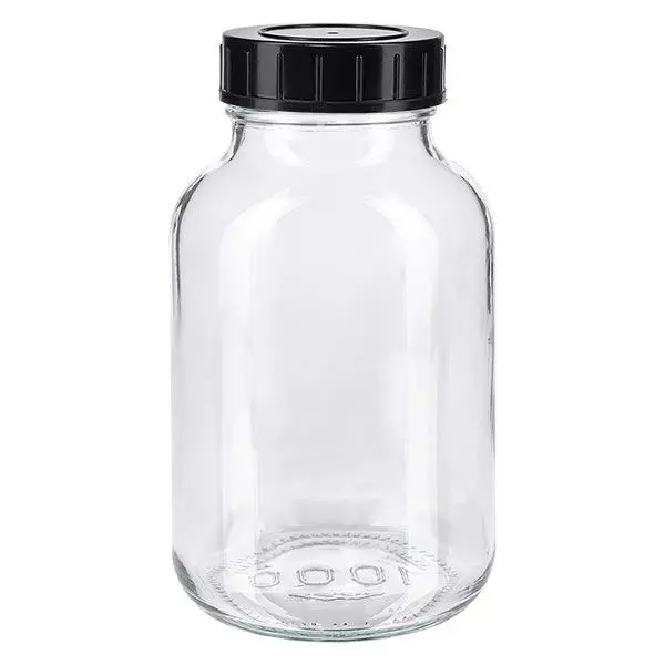 Bocal à col large en verre clair 1000 ml + couvercle à vis Bocal à col large en verre clair 1000 ml + couvercle à vis