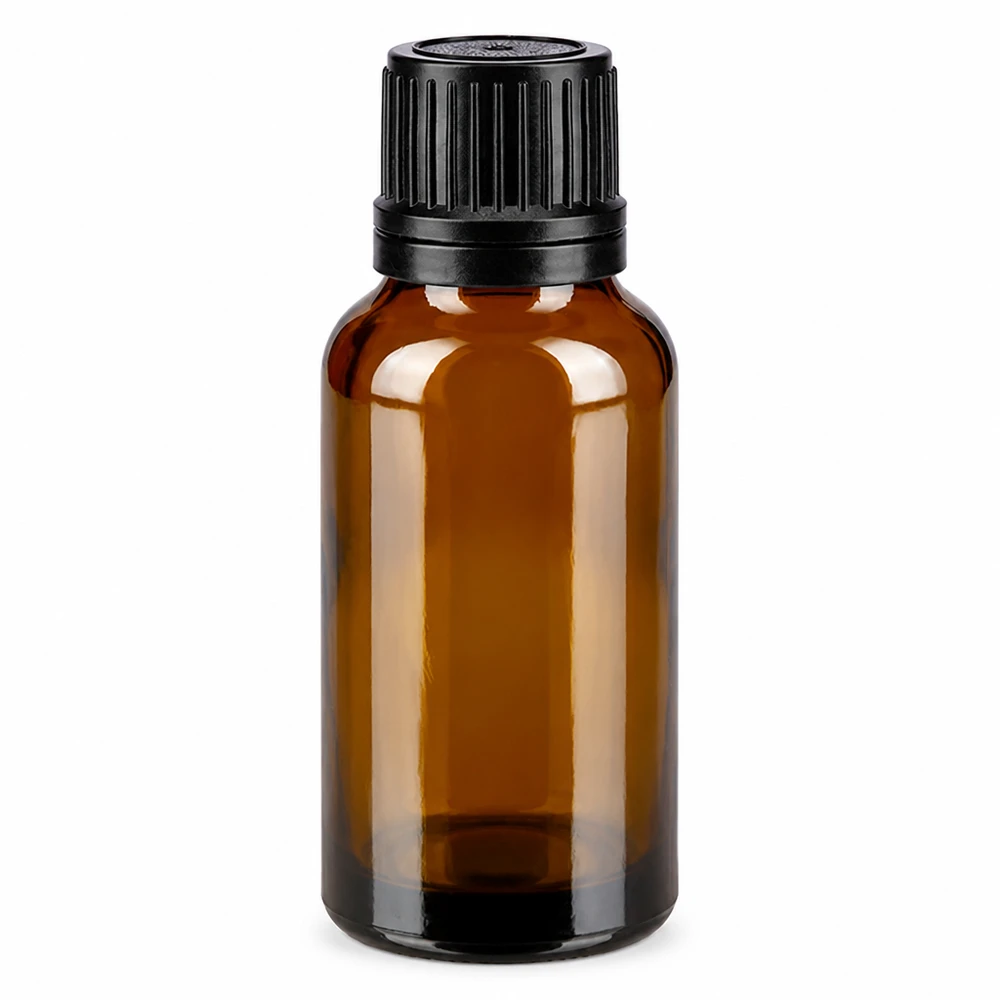 Apothekenflasche braun 20ml Tropfverschluss Giessring 1mm schwarz Originalitätsverschluss Tropfflasche 20ml Braunglas für ätherische Öle und Pharmazeutika mit OV-Deckel