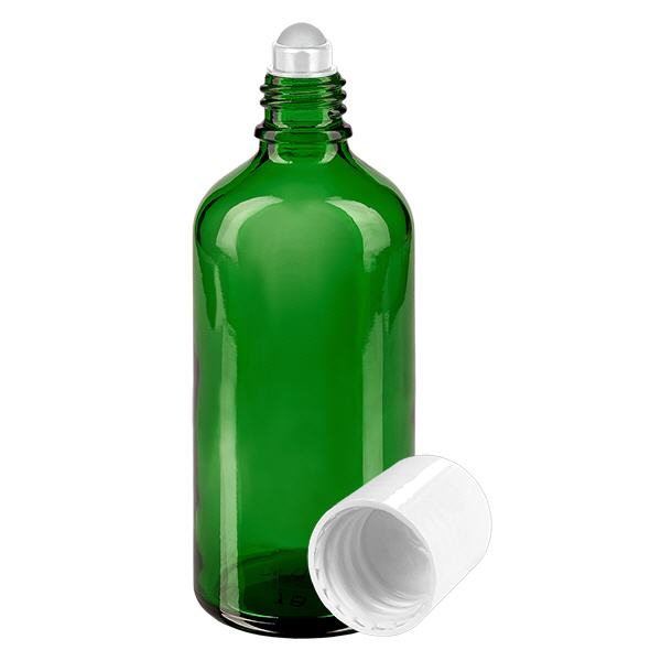 Flacone roll-on verde da 100ml STD bianco ApoGlas Flacone roll-on verde da 100ml STD bianco ApoGlas