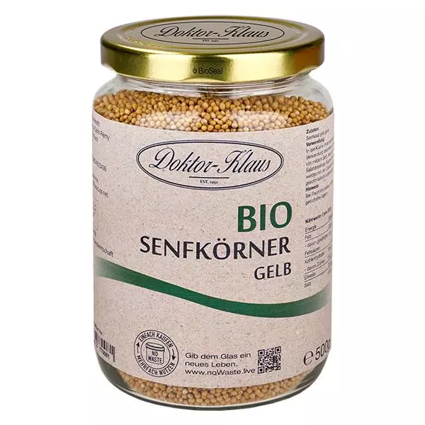 Senfkörner gelb Bio 500g Doktor-Klaus noWaste