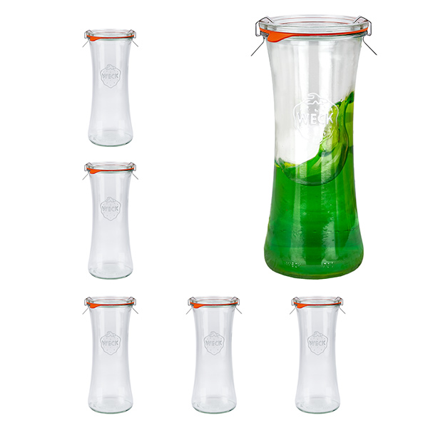 6er Set Weck Gläser 700 ml Delikatessen-Glas mit Glasdeckeln