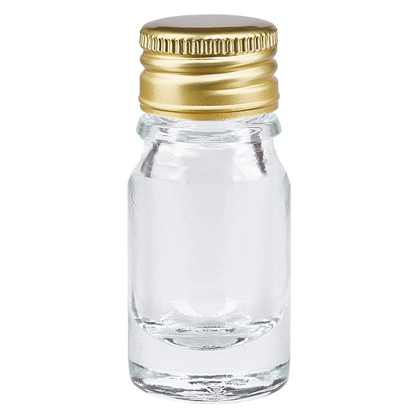 5ml Flasche 11mm Schraubverschluss Alu-Gold Standard ClearLine UT18/5