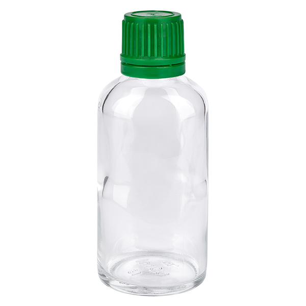 50ml Flasche 11mm Schraubverschluss grün Originalitätsverschluss ClearLine UT18/50