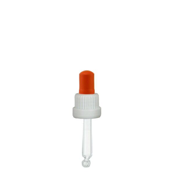Glas-Tropfpipette weiß/rot 18mm PL53.5 Standard