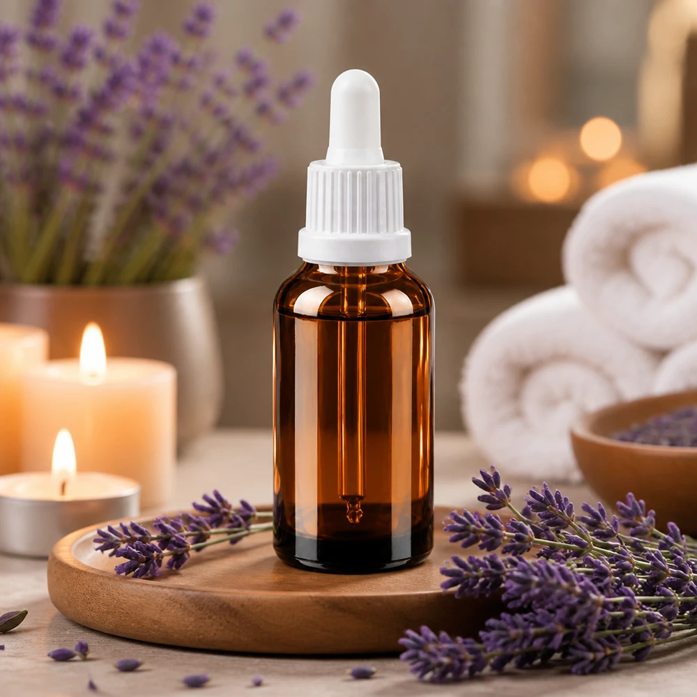 Piccolo flacone in vetro da 30 ml con attacco per pipetta ideale per sieri e principi attivi concentrati