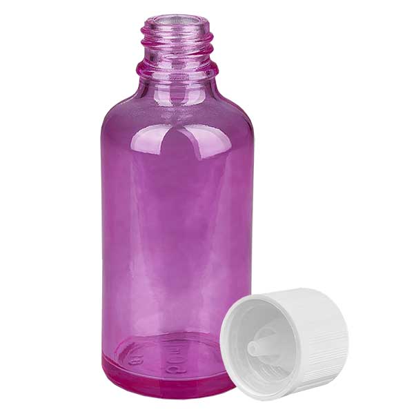 50ml Tropfflasche 1.2mm weiß Standard Kindersicher PurpleLine.UT18/50