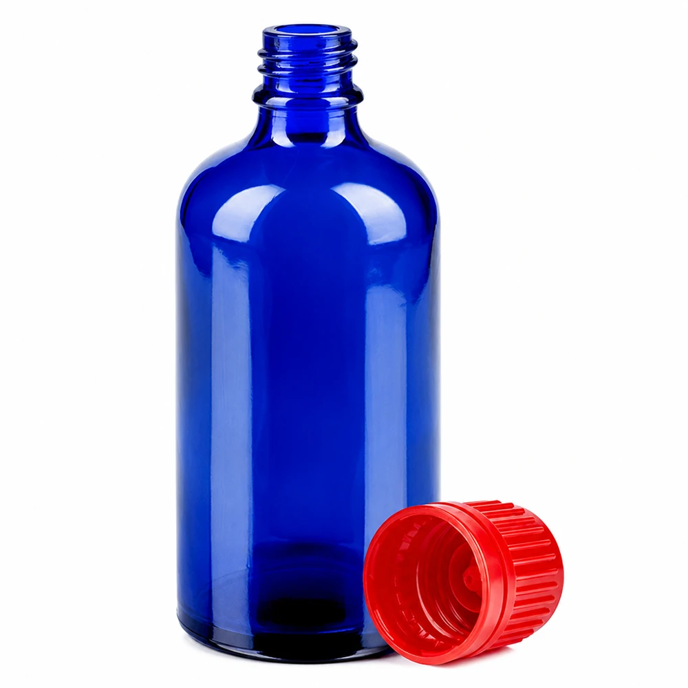 Bottiglia da 100ml 11mm SV rosso OV BlueLine UT18/100 Flacone in vetro viola da 100 ml BlueLine SV 11 mm per sostanze sensibili alla luce