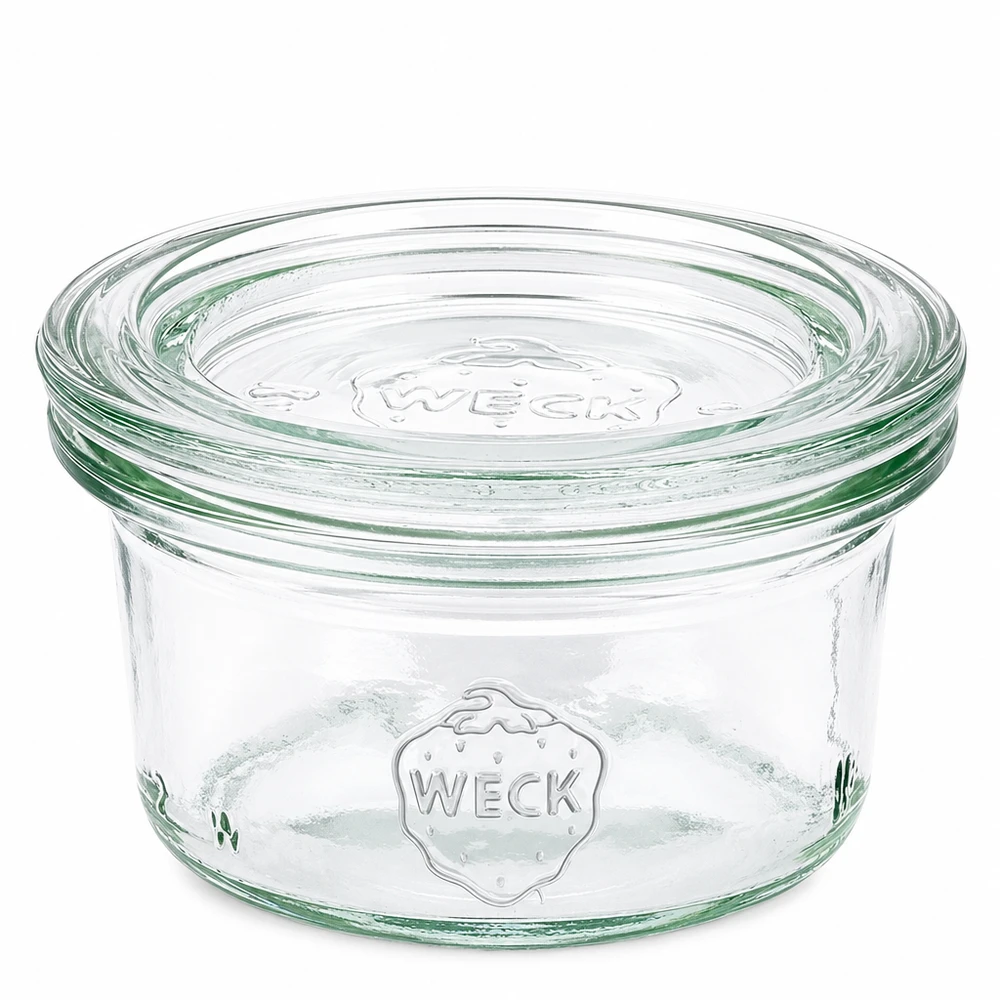 Bicchieri da 50 ml con coperchio in vetro WECK RR60 WECK tumbler 50ml con coperchio in vetro RR60 Barattolo trasparente per marmellate e conserve