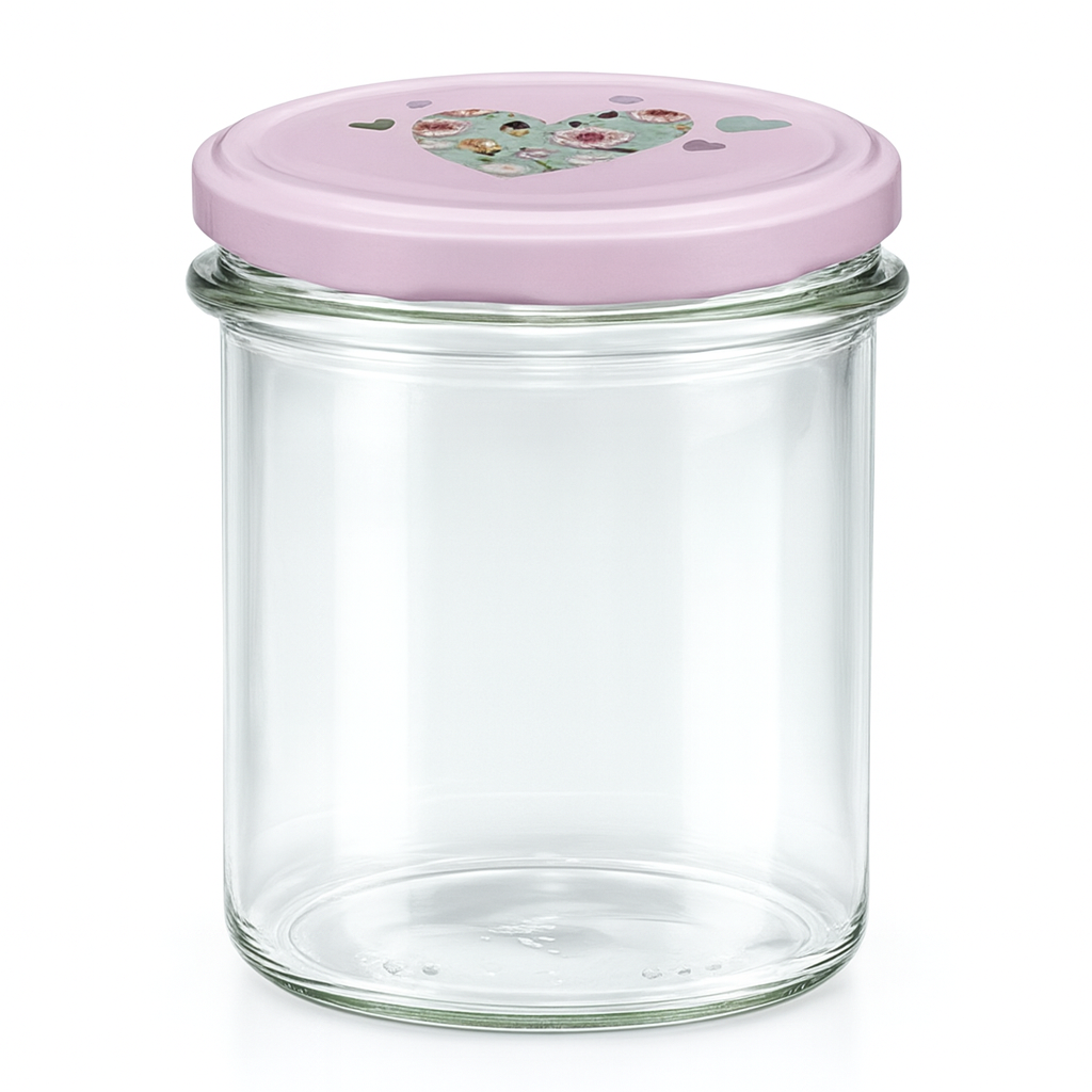 Bicchieri da 350 ml + coperchio BasicSeal cuore rosa UNiTWIST