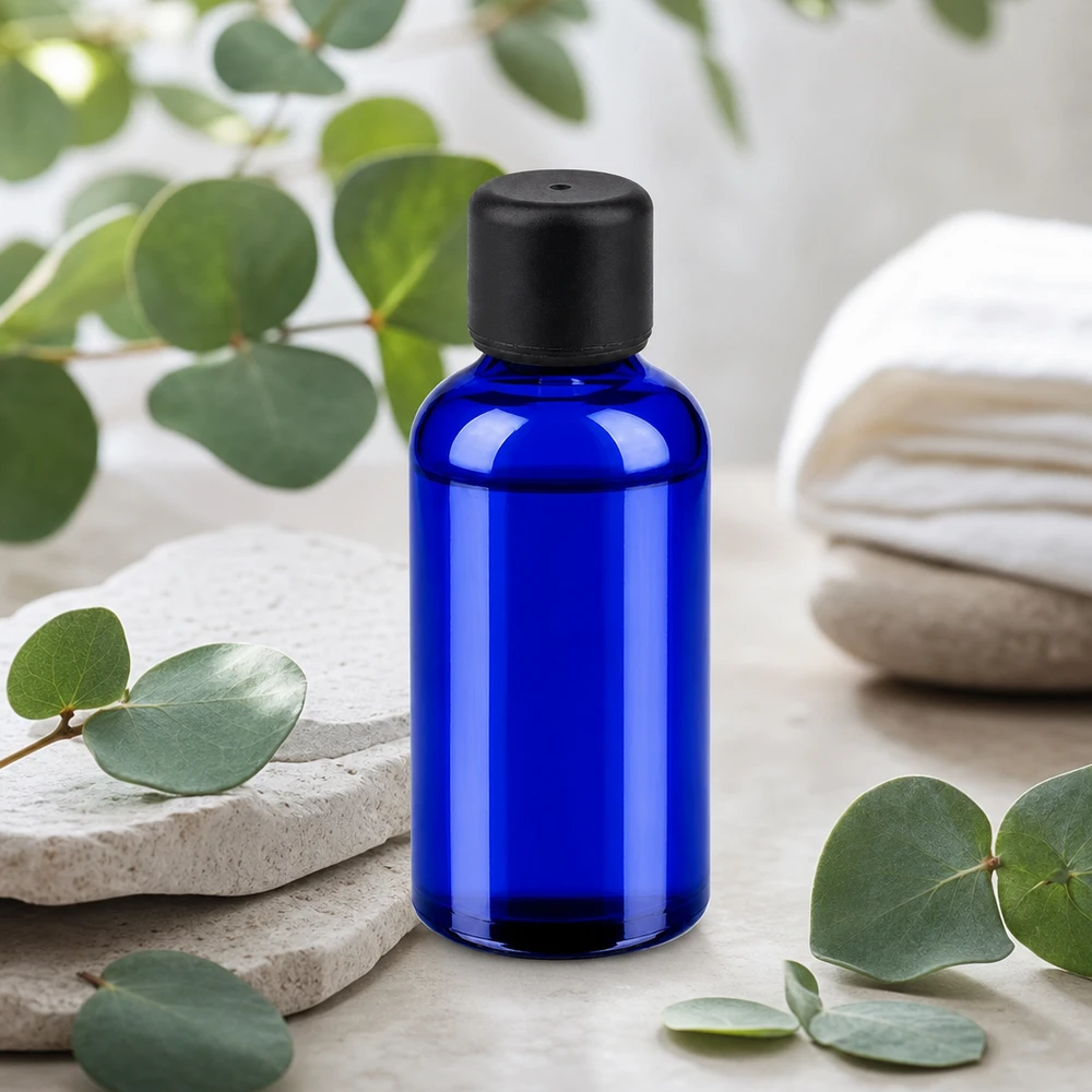 Pratico flacone contagocce da 50 ml in vetro robusto, ideale per applicazioni di aromaterapia e benessere