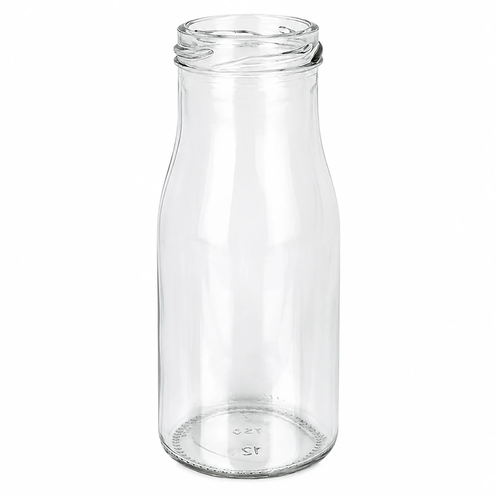 UNiTWIST Bottle150 Glasflasche 150ml TO43 Gewinde transparent leer für Lebensmittel Getränke Saft Smoothie