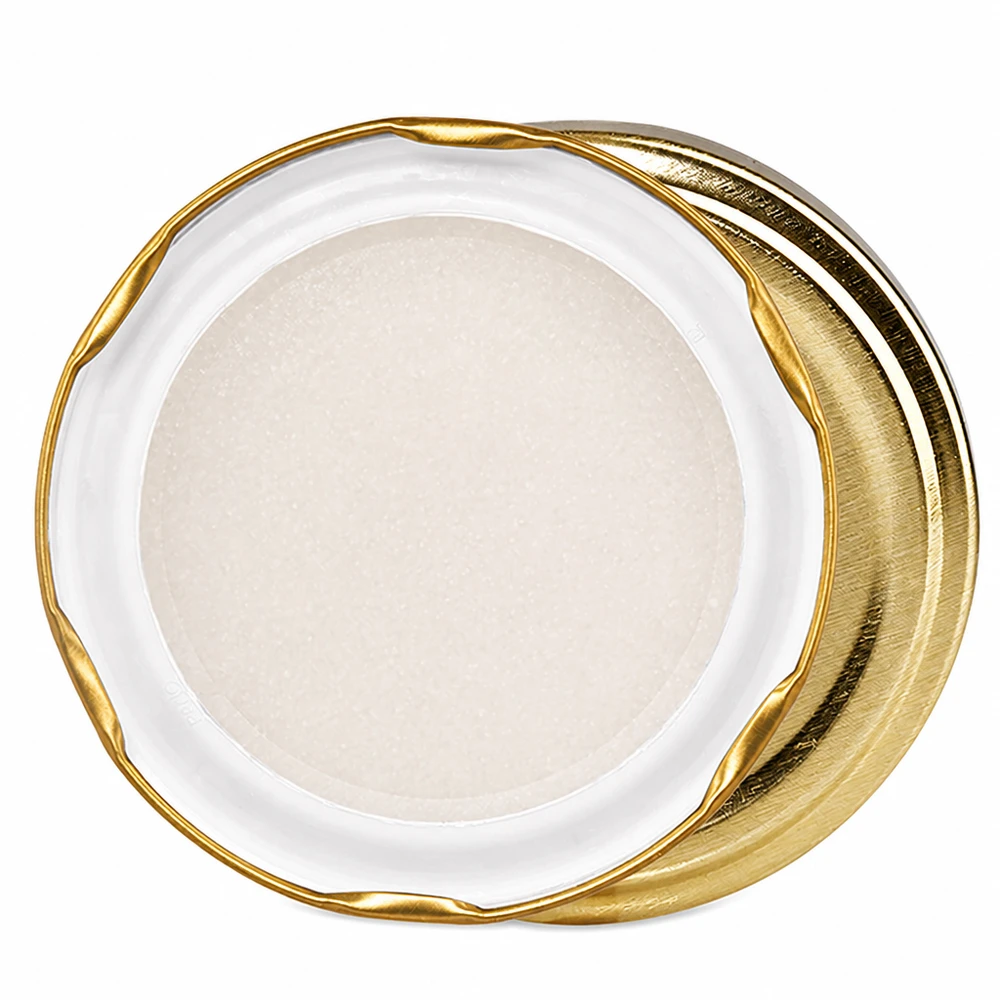 Goldener Twist-Off-Deckel TO82 geöffnet Innenansicht BioSeal Dichtring unitemp