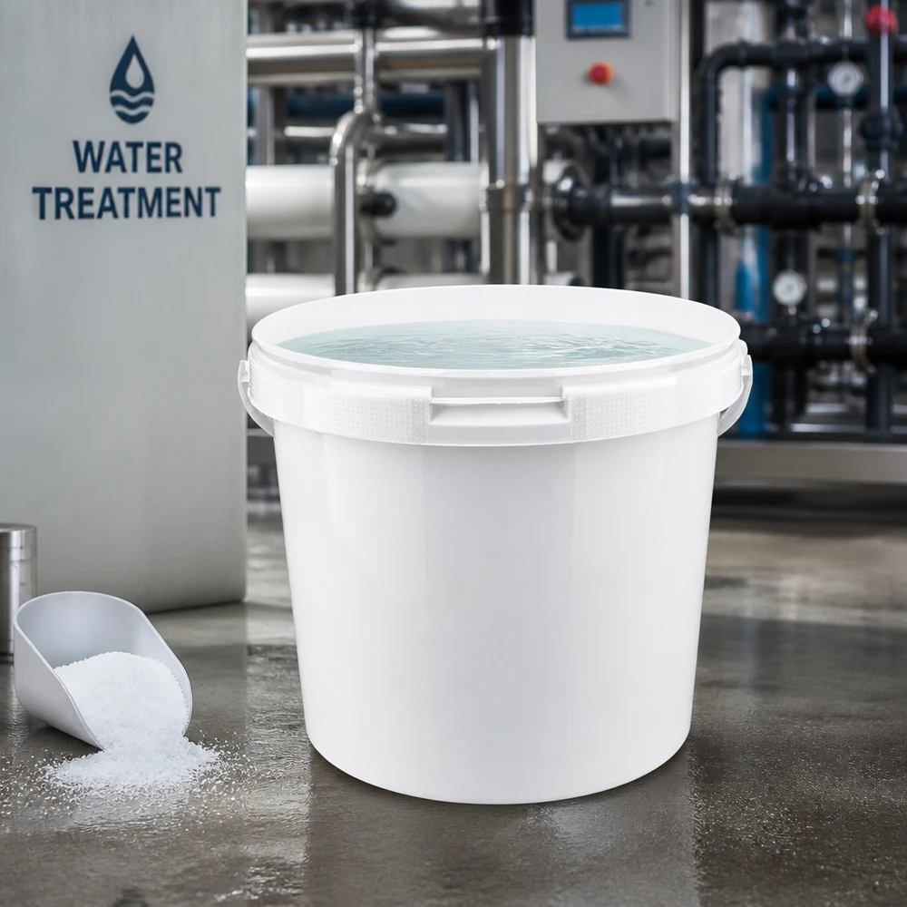 5,6L Eimer aus weißem Polypropylen offen für industrielle Wasserbehandlung geeignet