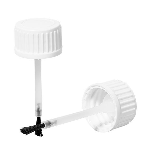 Schraubverschluss + Pinsel für 10ml Flasche weiß 18mm
