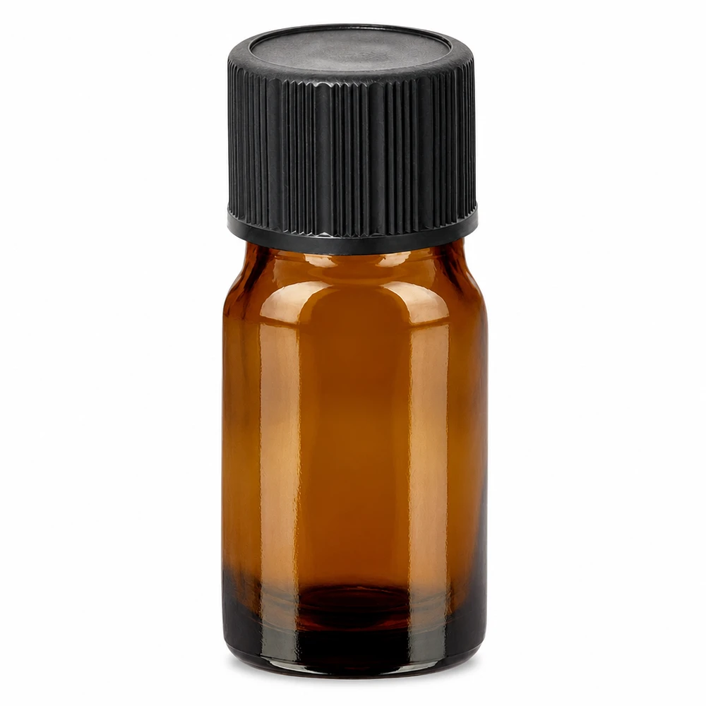 5ml Tropfflasche 1mm schwarz Standardverschluss BrownLine UT18/5 Handliche 5ml Glasflasche braun mit schwarzem Tropfverschluss für Aromatherapie