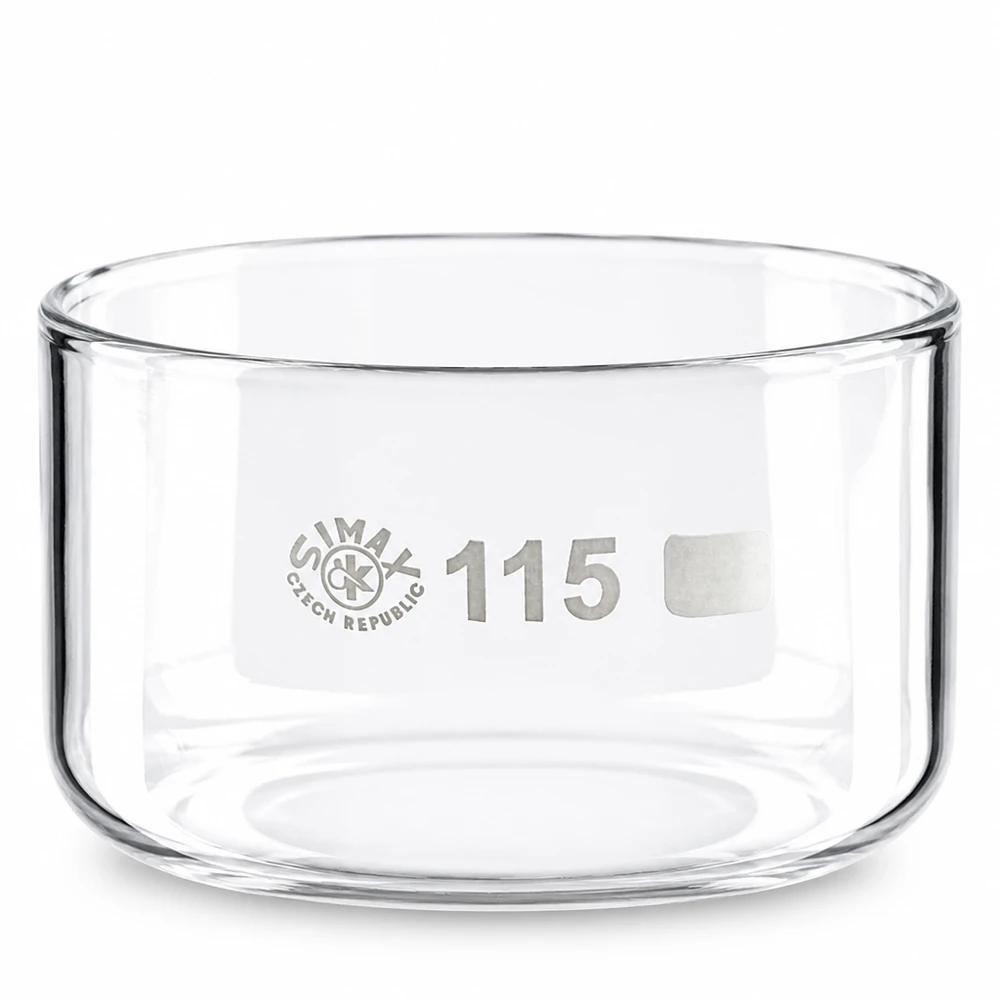 500ml Kristallisierschale ohne Ausguss Borosilikat ø115mm Kristallisierschale Laborglas 500ml SIMAX transparentes Borosilikatglas für Eindampfen und Kristallisieren