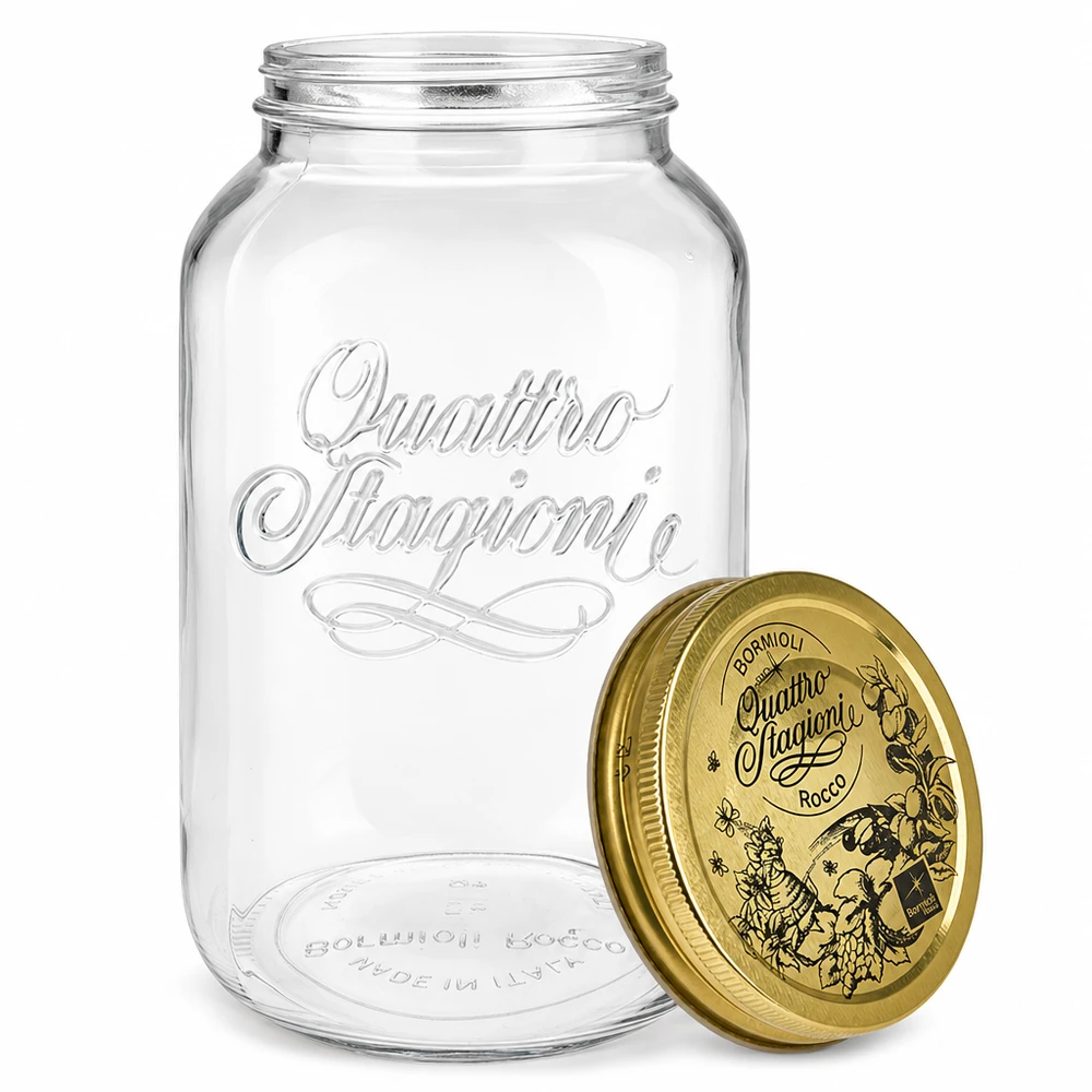 Vaso rotondo "Quattro Stagioni" da 3800ml con coperchio Bormioli Rocco Quattro Stagioni 3800ml vaso per conserve con coperchio rimovibile Vista dettagliata Qualità italiana
