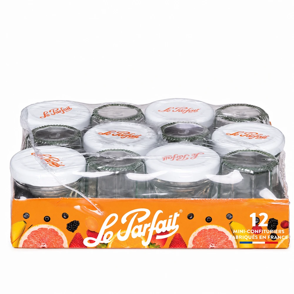 Le Parfait® Mini‑Jam 44 ml Ø48 mm vaso Le Parfait mini vasetti di marmellata 44ml in un set di 12 vasetti con tappo a vite in confezione di vendita