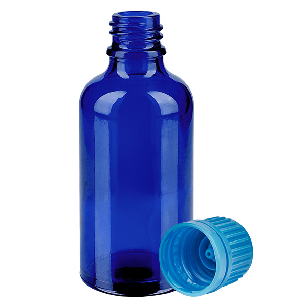 50ml Flasche 11mm Schraubverschluss blau Originalitätsverschluss BlueLine UT18/50