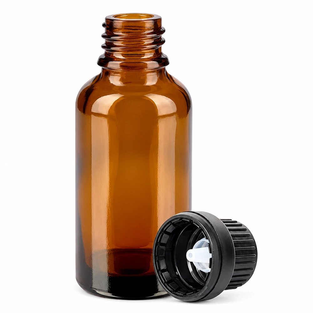 30ml Tropfflasche 2mm schwarz Originalitätsverschluss BrownLine UT18/30 Handliche Tropfflasche 30ml aus dunklem Glas mit lichtschutzender Wirkung für Wirkstoffe