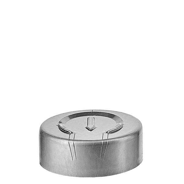 Tappo a crimpare 20,25 x 7,4 mm con strappo completo, argento Tappo a crimpare 20,25 x 7,4 mm con strappo completo, argento