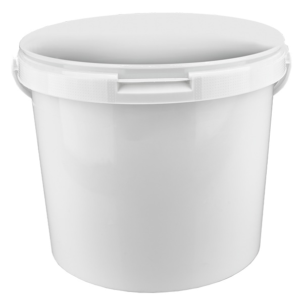 Secchio 5,6L in plastica bianca PP senza coperchio Secchio 5,6L in plastica bianca PP senza coperchio