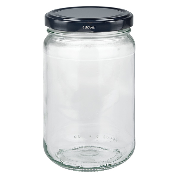 305ml Rundglas + BioSeal Deckel schwarz UNiTWIST