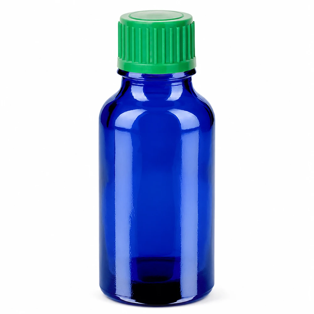 20ml Flacon compte-goutte 0.8mm vert STD BlueLine UT18/20 Bouteille en verre bleu de haute qualité de 20 ml avec un système de goutte à goutte précis pour les solutions médicales