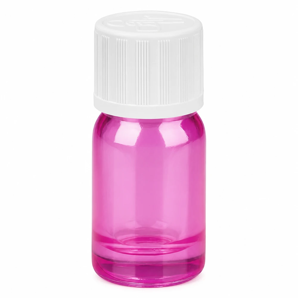 5ml Flasche 11mm Schraubverschluss weiß Standard Kindersicher PurpleLine UT18/5 Praktische Mini-Flasche 5ml in strahlendem Pink-Violett für Parfum-Proben und Essenzen