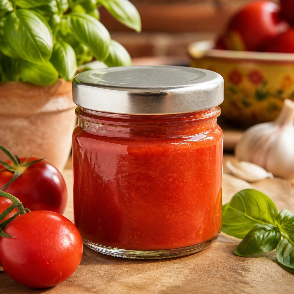 33ml Rundglas + BasicSeal Deckel silber UNiTWIST Kleines Einmachglas 33ml mit silbernem Schraubdeckel ideal zum Einkochen von Tomatensoße
