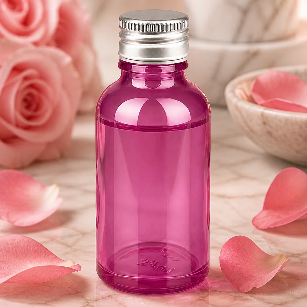 30ml Flasche 11mm Schraubverschluss Alu-Silberer Standard PurpleLine.UT18/30 30ml Apotheker-Flasche in Violett mit dichtschließendem 11mm Aluminium-Deckel