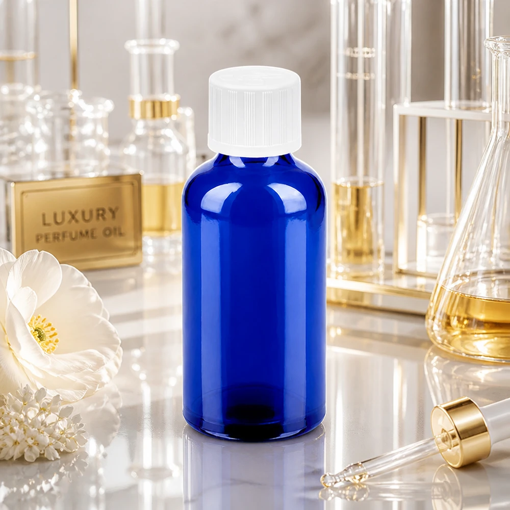 Versatile flacone BlueLine da 50 ml per cosmetici fai da te, sieri, oli profumati e rimedi omeopatici