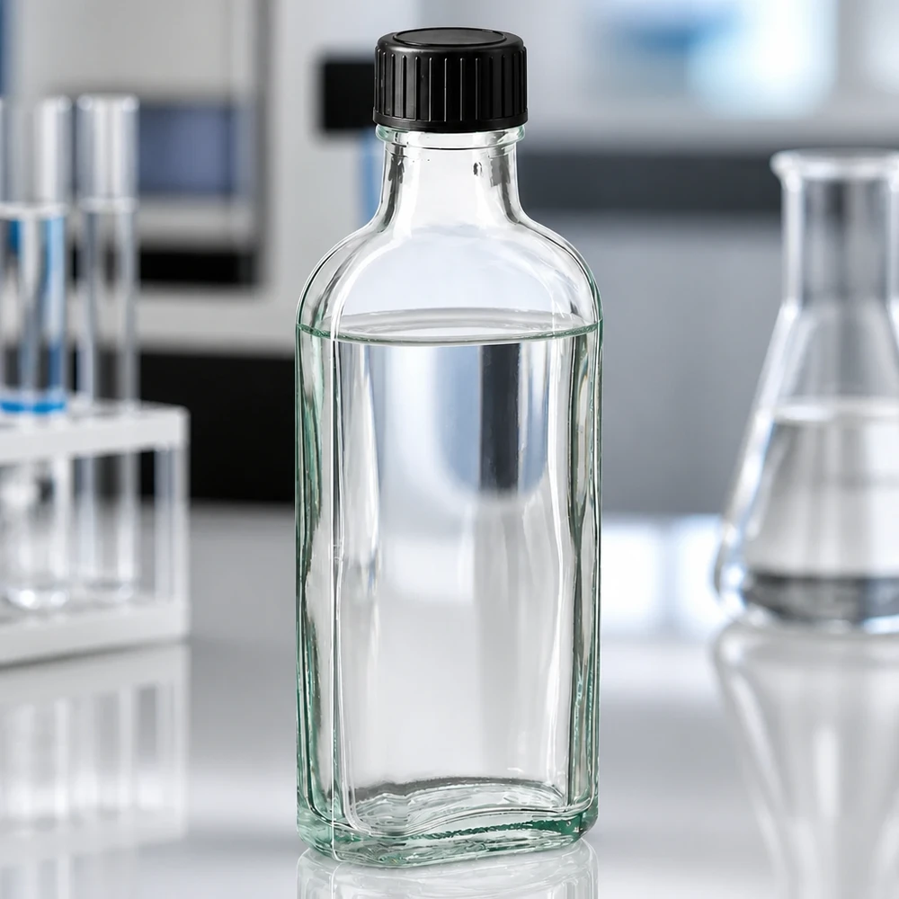 100ml klare Laborflasche Meplat mit sicherem Schraubdeckel für chemische oder pharmazeutische Lösungen