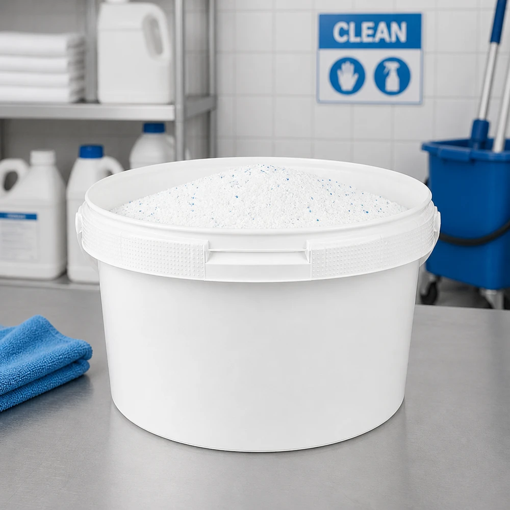 Eimer 3.5L aus weißem Kunststoff Polypropylen ohne Deckel Stabiler PP-Kunststoffeimer 3,5L in Weiß für gewerbliche Reinigung und Hygienebereich