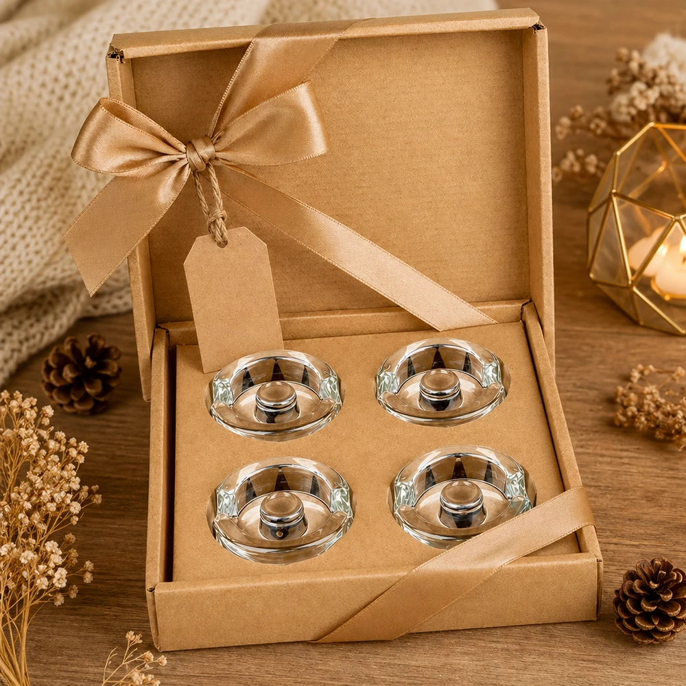 UNiTWIST Fermentier-Glasgewichte 4er Set in eleganter Geschenkverpackung mit goldener Schleife und Dekoration