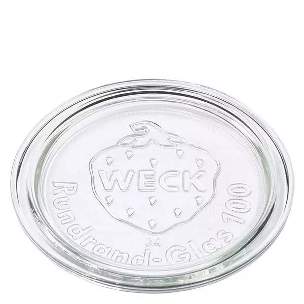WECK Glasdeckel RR100 rund transparent mit geprägtem Logo für Einmachgläser und Weckgläser