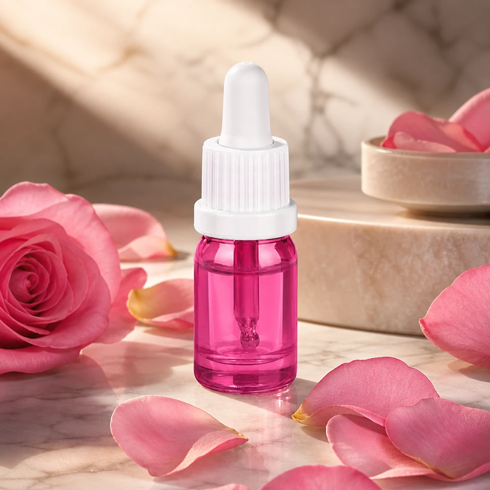5ml Pipettenflasche weiss Originalität Schraubverschlusserschluss PurpleLine UT18/5 Elegante violette 5ml Glasflasche mit Pipette für hochwertige Beauty-Produkte
