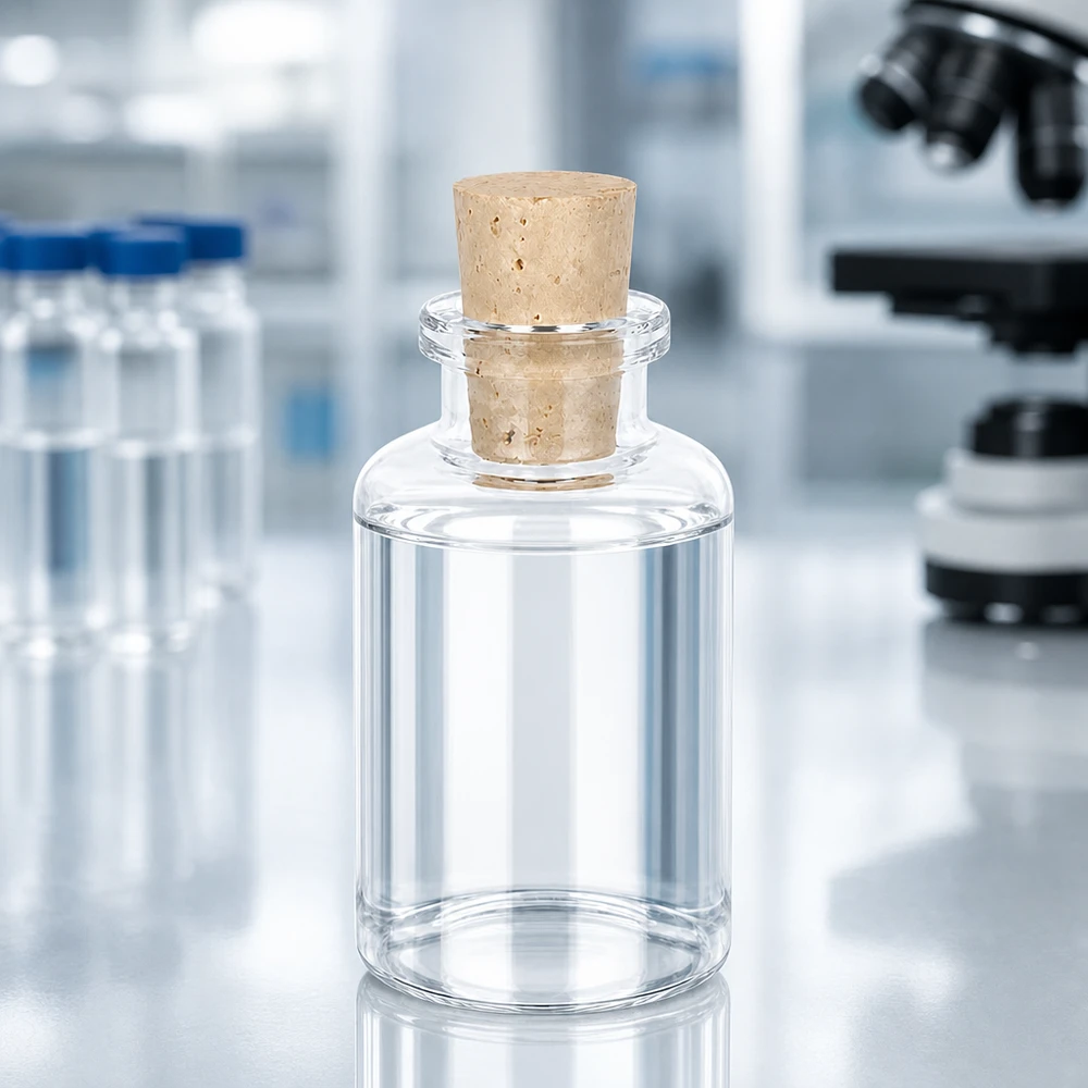 Flasche Klarglas 30ml mit Korken 11/14mm Wiederverschließbare Klarglasflasche 30ml mit Naturkorken für Probenaufbewahrung und Laborgebrauch