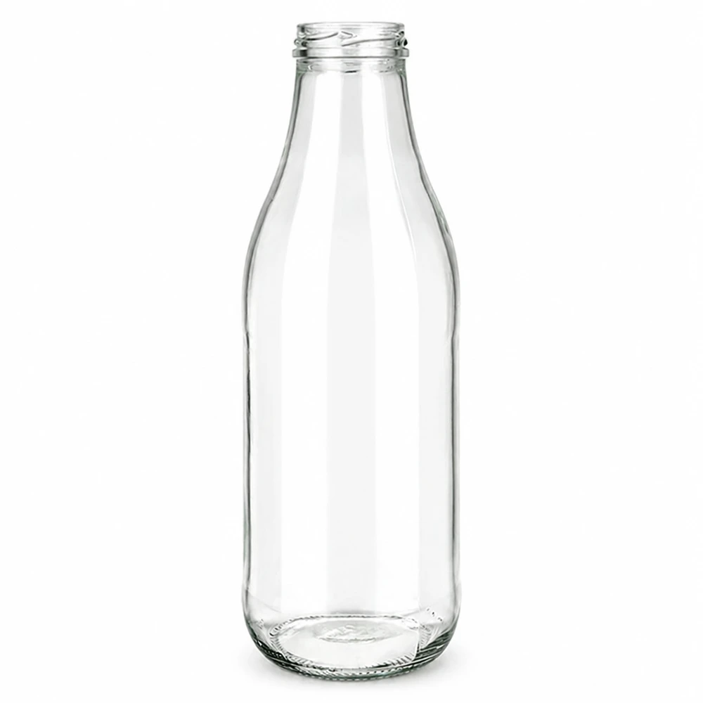 1000ml Glasflasche ohne Deckel TO48 UNiTWIST transparent leer Milchflasche Getränkeflasche aus klarem Glas