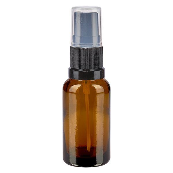 Flacone spray marrone da 20 ml. STD nero/trasp. ApoGlas Flacone spray marrone da 20 ml. STD nero/trasp. ApoGlas